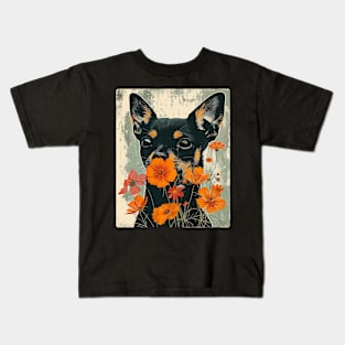 Chihuahua Flowers Photo Art Design For Dog Onwer Kids T-Shirt